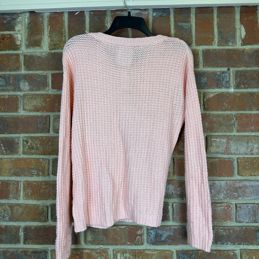 U.S. Polo Assn. Women's Chunky Cable Knit‎ Pink Sweater Size Medium - Picture 3 of 10